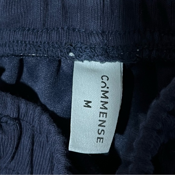 Commense Utility cargo stripe Sweatpants wide leg, navy blue, pull up pants sz M - Picture 3 of 11